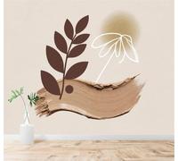 XLMING Abstracto Vegetal Hojas Flores Beige 3D Papel Pintado Tapiz Textura de Seda Oficina Comedor Sofá Dormitorio Sala Estar TV Fondo Pantalla-350cm×256cm