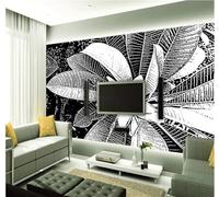 XLMING Creatividad Dibujo A Mano Blanco Y Negro Flores Arte 3D Papel Pintado Lujo Casa Sala Decoración Estar Comedor Sofá Dormitorio TV Fondo de Pared-250cm×170cm