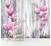 XLMING Hermoso Rosa Flores Abstracto Líneas 3D Papel Pintado Lujo Casa Sala Decoración Estar Comedor Sofá Dormitorio TV Fondo de Pared-250cm×170cm