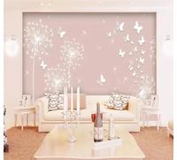 XLMING Hermoso Tridimensional Romántico Rosa Diente De León Papel Pintado 3D Seda De Lujo Pared Estudio Comedor Sofa Dormitorio Madera Salon Tv Decorativo-430cm×300cm