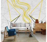XLMING Minimalista Abstracto Geométrico Líneas Motivos 3D Papel Pintado Lujo Casa Sala Decoración Estar Comedor Sofá Dormitorio TV Fondo de Pared-250cm×170cm