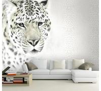 XLMING Minimalista Dibujo A Mano Blanco Y Negro Animales Leopardo 3D Papel Pintado Lujo Casa Sala Decoración Estar Comedor Sofá Dormitorio TV Fondo de Pared-400cm×280cm