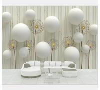 XLMING Minimalista Tridimensional Diente De León Esferas Arte Papel Pintado 3D Seda De Lujo Pared Estudio Comedor Sofa Dormitorio Madera Salon Tv Decorativo-150cm×105cm