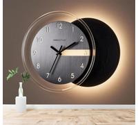 XLMING Reloj De Pared De Estilo Minimalista Acabado Metálico Luz Suave 3D Papel Pintado Pared Premium Textura Seda Estudio Comedor Vinilos Dormitorio Sofás TV Cocina-200cm×140cm