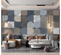 XLMING Retro Abstracto Geométrico Motivos Arte 3D Papel Pintado Lujo Casa Sala Decoración Estar Comedor Sofá Dormitorio TV Fondo de Pared-350cm×256cm