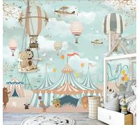 XLMING Romántico Dibujos Animados Globo Aerostático Cielo Paisaje 3D Papel Pintado Pared Premium Textura Seda Estudio Comedor Vinilos Dormitorio Sofás TV Cocina-430cm×300cm