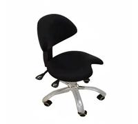 XLWLLNJ Asiento Médico Giratorio con Respaldo Silla Rodante Ergonómica Taburete Ajustable con Ruedas Asiento de Apoyo Lumbar Movilidad Flexible y Acolchado, Negro