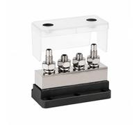 XLWLLNJ Bloque Distribución 600 4 rminales 10mm Robusta Bloque Distribución con Tapa Proctora Versátil para Automoción, Náutica, Negro