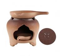 XLWLLNJ Calentador de Té Cerámico Juego Calentador Quemador Difusor Accesorio con Diseño de Quemador de Bandeja Poco Profunda Removible Soporte para Calentar, Prosperidad con Almohadilla