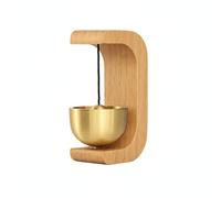 XLWLLNJ de Madera Timbre Campana Puerta Colgante Decorativa con Imán Diseño Retro Actual en Madera y Latón Sonido Agradable de Bienvenida Adecuada para Casa Tienda Oficina Bar, Haya