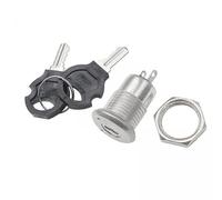 XLWLLNJ Interruptor de Llave Electronico 12mm Aleacion de Zinc 2 Posiciones ON OFF con 2 Llaves para Cajas Electricas Y Cerraduras, 5 piezas