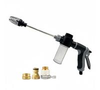 XLWLLNJ para Lavado de Autos Pistola de Riego Rociador de Lanza de Alta Presión Cabezal Rotatorio con Modos Chorro Ducha y Niebla para Limpieza Versátil, Gun W M-conn-foam