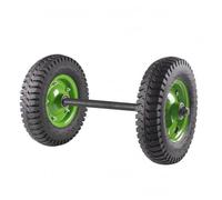 XLWLLNJ Rueda Industrial Pesada Doble con Eje, 16 Pulgadas Inflable Engrosado 2 Ruedas + Eje Sólido De 80 Cm