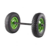 XLWLLNJ Rueda Industrial Pesada Doble con Eje, 16 Pulgadas Inflable Engrosado 2 Ruedas + Eje Sólido De 70 Cm