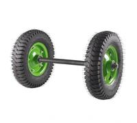 XLWLLNJ Rueda Industrial Pesada Doble con Eje, 16 Pulgadas Inflable Engrosado 2 Ruedas + Eje Sólido De 110 Cm