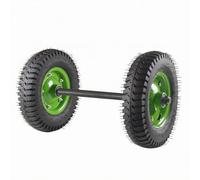 XLWLLNJ Rueda Industrial Pesada Doble con Eje, 2 Ruedas Inflables Reforzadas De 16 Pulgadas + Eje Sólido De 140 Cm