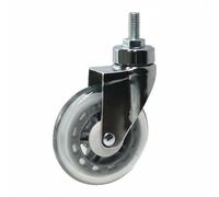 XLWLLNJ Rueda Médica Giratoria Rodaja Industrial Rueda para Carrito Rueda con Bloqueo con Soporte de Acero Resistente y Rodamientos de Doble Bola para, 4IN, Chrome+M12+Swivel
