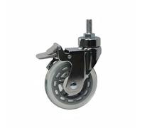 XLWLLNJ Rueda Médica Giratoria Rodaja Industrial Rueda para Carrito Rueda con Bloqueo con Soporte de Acero Resistente y Rodamientos de Doble Bola para, 4IN, Cromo M12 Giratorio