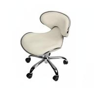 XLWLLNJ Silla de Belleza Ajustable Tapizada en Polipiel Asiento Ergonómico con Respaldo y Taburete Giratorio Profesional con Base de Metal Adecuada para Salones Spas Estudios de y Dormitorio, Rosa