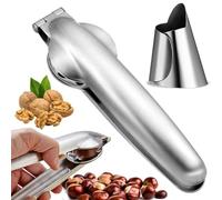 XLZJYIJ Abridor Castañas, Alicates Castañas con Cubierta Protectora de Dedos, Cortador de Castañas de Acero Inoxidable, Pelador de Castañas para Castañas, Nueces, Avellanas y Otros Frutos Secos