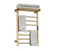 XMGJ Toallero Eléctrico Dorada para Baño, Calentador De Toallas con Pantalla Digital Montado En La Pared, Secador De Toallas De Acero Inoxidable 304, 70 W, 720 * 450 * 250 Mm,Hardwiring