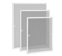 XMTECH Mosquitera para ventana, protección contra insectos, 100 x 120 cm, rejilla protectora contra mosquitos, marco tensor con marco de aluminio, sin taladrar, para ventanas, color blanco