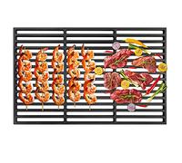XMTECH Plancha de Hierro Fundido, Parrilla Rectangular, Accesorio para Barbacoa de Gas, Parrilla de Carbón Vegetal (54 x 34 cm)