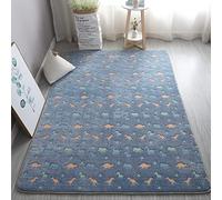 XMwike Alfombra de área Luminosa Que Brilla en la Oscuridad para niños Antideslizante Dormitorio Sala de Estar Alfombras, Dinosaurio Azul 200x120cm