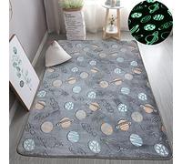 XMwike Alfombra de área Luminosa Que Brilla en la Oscuridad para niños Dormitorio Sala de Estar Alfombras,Planeta Gris 200x160cm