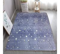XMwike Alfombra de área Luminosa Que Brilla en la Oscuridad para niños Dormitorio Sala de Estar Alfombras,Cielo Estrellado Gris 160x120cm
