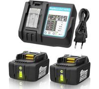 XNJTG 2 baterías de 18 V 5500 mAh para Makita BL1850 con Cargador DC18RC Compatible Makita BL1860, BL1850B, BL1840, BL1830, BL1815,BL1820.