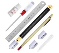 Xnuiasqe Cortador de Vidrio de 3 mm A 14 mm, Herramienta para Cortar Vidrio con Aceite, Alimentación Automática de Aceite, Trazador con Punta de Carburo y Regla de Acero.