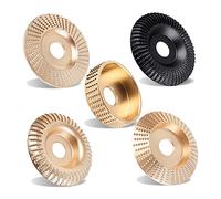 Xnuiasqe Juego de 5 Discos de Talla de Madera para Amoladora Angular, Accesorios para Amoladora Angular de 4 y 4 1/2 con Eje de 5/8 Pulgadas, Herramienta para Amoladora de Tocones