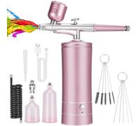 Xnuiasqe Kit de AeróGrafo Juego de AeróGrafo con Compresor Recargable InaláMbrico, Maneja AutomáTicamente Pintura de Modelo, UñAs, Maquillaje A