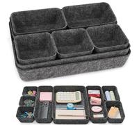 XoeLLe Organizador de cajones de 8 piezas, material de fieltro | oficina, hogar, ropa interior, organizador estable, diseño modular para calcetines de ropa, prácticas cajas de clasificación