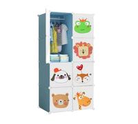 XOKOTAKI Armario Modular Infantil, Estantería de Módulos, Ropero para Habitación de Niños, Organizador Modular, Estante de Almacenamiento para Hogar, 8 Módulos, 140x70 cm Azul