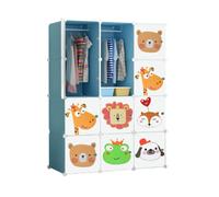 XOKOTAKI Armario Modular Infantil, Estantería de Módulos, Ropero para Niños, Organizador Modular, Estante de Almacenamiento para Hogar, 12 Módulos, 140x105 cm