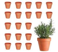 xolear 20 Piezas Macetas de Barro Mini 3 x 3 CM, DIY Macetas de Barro Pequeñas con Agujeros de Drenaje, para Plantar Suculentas, Cultivar Plántulas y Jardinería Doméstica