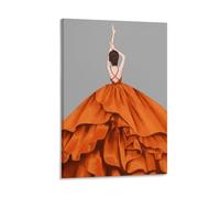XPASHIQWC Bailarina de vestido naranja Cuadro En Lienzo Cuadros Decorativos Pinturas Murales Cuadros Modernos Impresiones Lienzo Para Salon Dormitorios Comedor Pasillo 08x12inch(20x30cm)