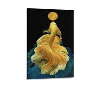 XPASHIQWC Pez Betta Dorado Cuadro En Lienzo Cuadros Decorativos Pinturas Murales Cuadros Modernos Impresiones Lienzo Para Salon Dormitorios Comedor Pasillo 16x24inch(40x60cm)