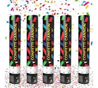 XPJBKC Juego de 5 cañones biodegradables para confeti, multicolor, para bodas, fiestas, baby showers, Navidad, fiestas de cumpleaños, 30 cm