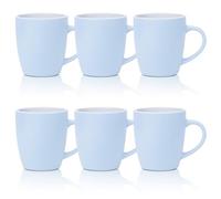 XPJBKC Juego de 6 tazas de café de 350 ml con asa, tazas de café de cerámica aptas para lavavajillas y microondas, juego de tazas de café de cerámica para C-offee, leche, té, café con leche y