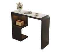 XPLKQXE Versátil Mesa Divisoria Tipo Barra, Consola Entrada Moderna, Mesa Comedor Tipo Barra Diseño Rectangular Y Estrecho para Cocinas(Black,113x40x105cm)