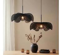 XQIDIANAA Lámparas Colgantes Modernas Con Pantalla De Tela Beige De 19,7", Lámpara Colgante Ajustable, Araña Vintage Negra Para Isla De Cocina, Dormitorio, Comedor, Vestíbulo, Entrada.