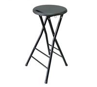 XQJLBZA Taburetes de Bar Plegables de 60/70 CM de Alto para Cocina, Asiento de Mostrador Portátil sin Respaldo con asa y Reposapiés, Taburete de Desayuno Plegable para Adultos(Zwart,28"(70cm))