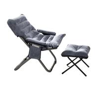 XRBCNMM Silla plegable con altura de asiento ajustable y grandes bolsillos de almacenamiento, silla moderna para sala de estar, silla cómoda para salón, dormitorio, oficina, balcón (gris, paquete de 3