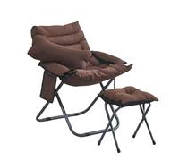 XRBCNMM Sillón plegable con altura de asiento ajustable y grandes bolsillos de almacenamiento, silla moderna para sala de estar, cómoda silla de salón para dormitorio, oficina, balcón (café, paquete 4
