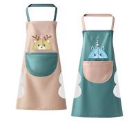 XRVRILE 2 Unidades Mandiles de Cocina Unisex con Bolsa y Paño de Limpieza, Impermeable Delantal Cocina Mujer, Delantales para Restaurante, Hornear, Jardinería, Azul Rosa
