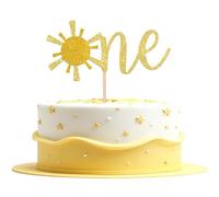 Xsstarmi 1 paquete One Cake Topper sol decoración para tartas 1er cumpleaños decoración para tarta de sol One decoración para tartas jóvenes niñas niños verano bebé ducha tema 1 cumpleaños fiesta