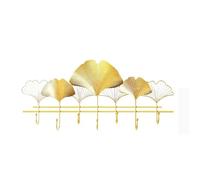 Xt4rPc2gD Perchero de pared Perchero de pared creativo metal con ganchos for ropa entrada, sin agujeros Ganchos para abrigos(Gold,Medio)